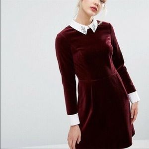 Ted Baker Embellished Collar Velvet Dress